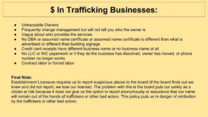 slideshow money in trafficking businesses